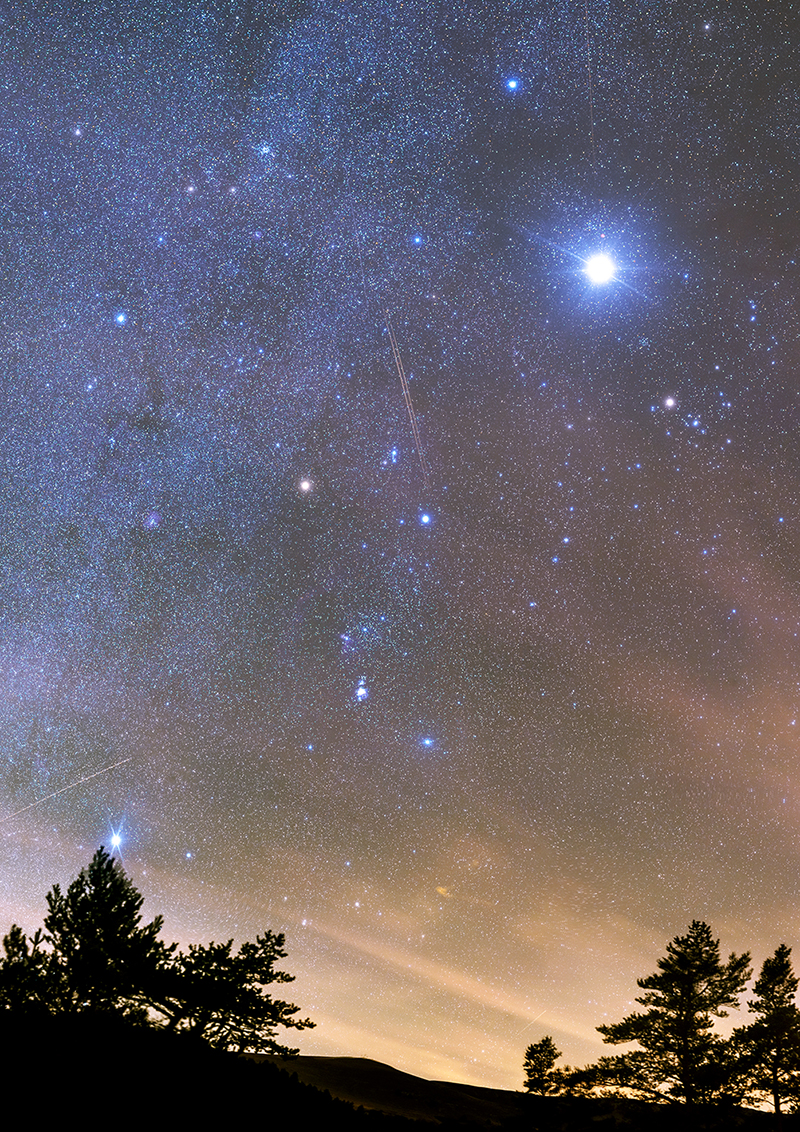 Jupiter et Orion